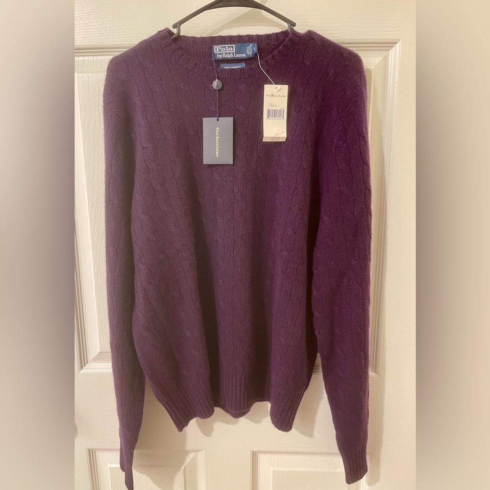 100% Cashmere! NWT Ralph Lauren Deep Purple Crewneck Sweater (Men’s Large)